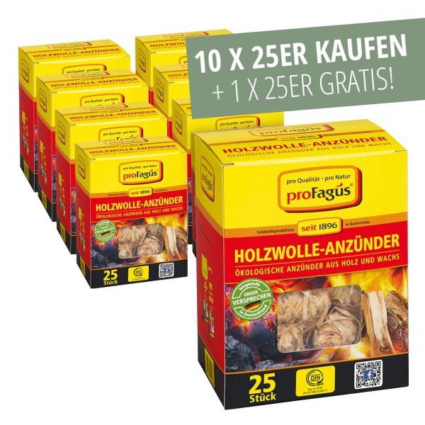 10 x 25er Holzwolle + 2 x 25er gratis